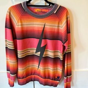 Aviator Nation Multicolor Bolt Crewneck Sweatshirt